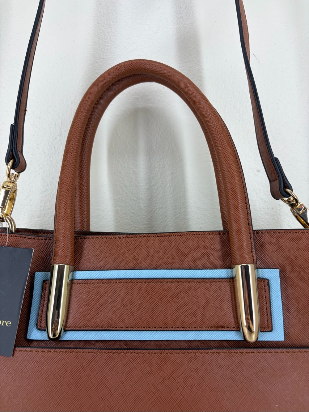 Nanette Lepore Brown Satchel with Light Blue Trim - Picture 2 of 11